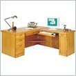 Kathy Ireland Home by Martin Furniture Waterfall Right L-Shape Wood Computer Desk in Medium Oak