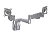CHIEF KSY220B KSY Universal Slat Wall Dual Monitor Height Adjustable Mount