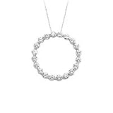 14kt. White Gold, 1/2 ct. tw. Certified Colorless Diamond Circle Pendant