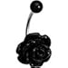 Black Beautiful Blooming Rose JBar Belly Ring