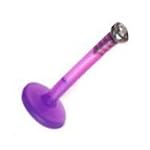 Stainless Steel 16g 5/16 Monroe PTFE w/Clear Push - Purple Sold as a Pair