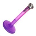 Stainless Steel 16g 5/16 Monroe PTFE w/Clear Push - Purple Sold as a Pair