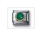 Round Cabochon Emerald Classic Tourmaline, Italian Charm by Nomination Charms