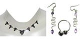 Indian Jewelry Set Earring Necklace Sterling Silver and Amethyst Gemstones Handmade Indian Jewelry (gnklcs115)