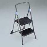 Cosco Commercial Two-Step Steel Folding Step Stool, Gray  #11-829GGB