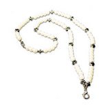 Advantus 75445 Decorative Lanyard Badge Holder with Snap Hook, 30 Long, Pearl & Silver