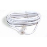 7FT Modular White Patch Cord RJ11 Cross