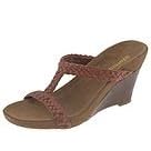 Azaleia Current | Ladies Wedge Shoes Cognac Antic Brush Off by Azaleia