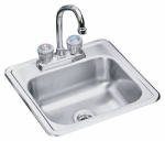 Elkay NEPB1515C Neptune 15-by-15-by-5-Inch Bar Bowl Sink with Faucet and Strainer, Stainless Steel