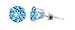 Sterling Silver 2.5 MM Round Blue Zircon Cubic Zirconia Stud Post Earrings