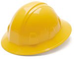 Pyramex Yellow Full Brim Style 4 Point Ratchet Suspension Hard Hat