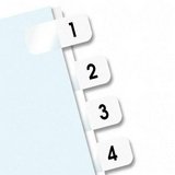 Self-Stick Index Tabs,Side,Permanent,1-10,1x7/16,White, Sold as 1 pack
