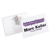 Durable Namensschild 54x90mm quer mit Kombiklemme VE=50 Stück