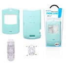 Motorola Razr V3 V3c V3m Snap-on Solid Baby Blue Crystal Case Cover with Removable Belt Clip by PCMICROSTORE