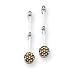 14k White Gold White and Champagne Diamond Post Earrings