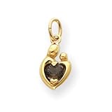 14k Heart Shaped .28St Mother & Child Pendant