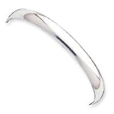 Sterling Silver 7mm Solid Polished Plain Slip-On Bangle Bracelet QB240