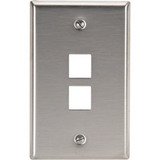 Leviton 2-Port Stainless QuickPort Flush Mount Wall Plate