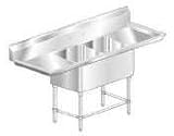 Aero 2F2-2020-30LR Sink 2-Bowls L-R Drainboard 20in x 20in