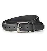 Coated Leather Rectangular Buckle Belt
