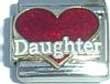 Clearly Charming Daughter Heart Italian Charm