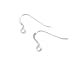 Sterling Silver 0.6mm Flat French Earwires with Coil, 4prs