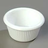 Melamine Ramekin Fluted Sides 2 oz. White 4 Dozen per case, 48/CS