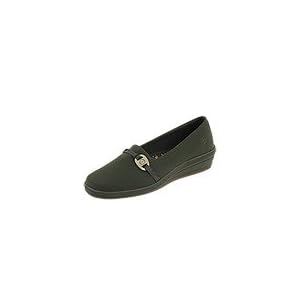 Grasshoppers Jenna | Ladies Slip on Shoes Olive Stretch Microfiber by Womens Grasshoppers Shoes