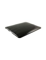 Black iPad Clip On Case - Genuine Eel Skin Leather