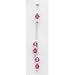 Sterling Silver Bead & Pink CZ (Cubic Zirconia) Dangle Post Earrings