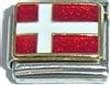 Clearly Charming Denmark Flag Italian Charm Bracelet Link