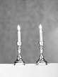 Clare-Bell Brass Works Dollhouse Miniature Silver Candlesticks