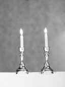 Clare-Bell Brass Works Dollhouse Miniature Silver Candlesticks
