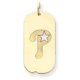 14K Philadelphia Phillies Lg P W/Cut Out Star Dog Tag