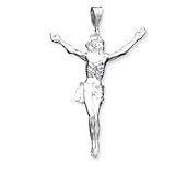 Sterling Silver Corpus (Crucified ChriSt) Pendant with 20 Inch Sterling Silver Chain