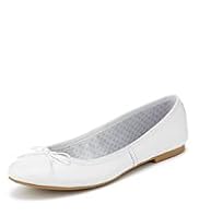 Leather Bow Spotted Pumps