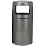 Rubbermaid 9112 Atrium Fiberglass Container, Dome Top with 19 U.S. gal - 71.9 L - Plastic Liner - Black