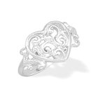 Sterling Silver Filigree Heart Ring