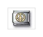 Peace Sign No Color Classic Gold, Italian Charm by Nomination Charms