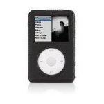 152035: Griffin Technology Elan Form Hard-Shell Leather Case for iPod Classic - Black (6209-ICELNFMB)