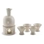 Warm Sake Set - Ceramic Heated Sake Carafe with 4 glasses