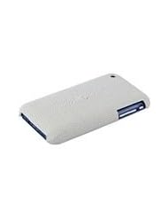 White iPhone 3G / 3GS Clip On Case - Genuine Stingray Skin Leather