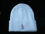 beanie hat with cancer awareness pin