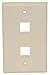Wall Plate, 2 Ports, for Keystone RJ45, Cat5e/Cat6, ABS, White, with Screws