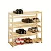Shoe rack 4 tier natural wood criss cross design