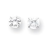 14k White Gold 5.25mm CZ Post Earrings SE285