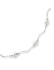 Sterling Silver Polished Bead Necklace - 16 Inch