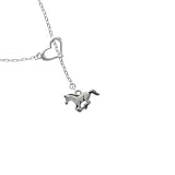 Running Horse Heart Lariat Charm Necklace [Jewelry]