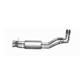 Dual Sport Exhaust Kit Exits Behind Rear Tire Incl. Stock Dual Inlet Muffler/Pipes/3.5 in. Stainless Tips/Hangers/Clamps Stainless