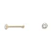2mm 14 Karat Gold Plate and CZ Nose Stud. Nose Studs are sold in pairs.